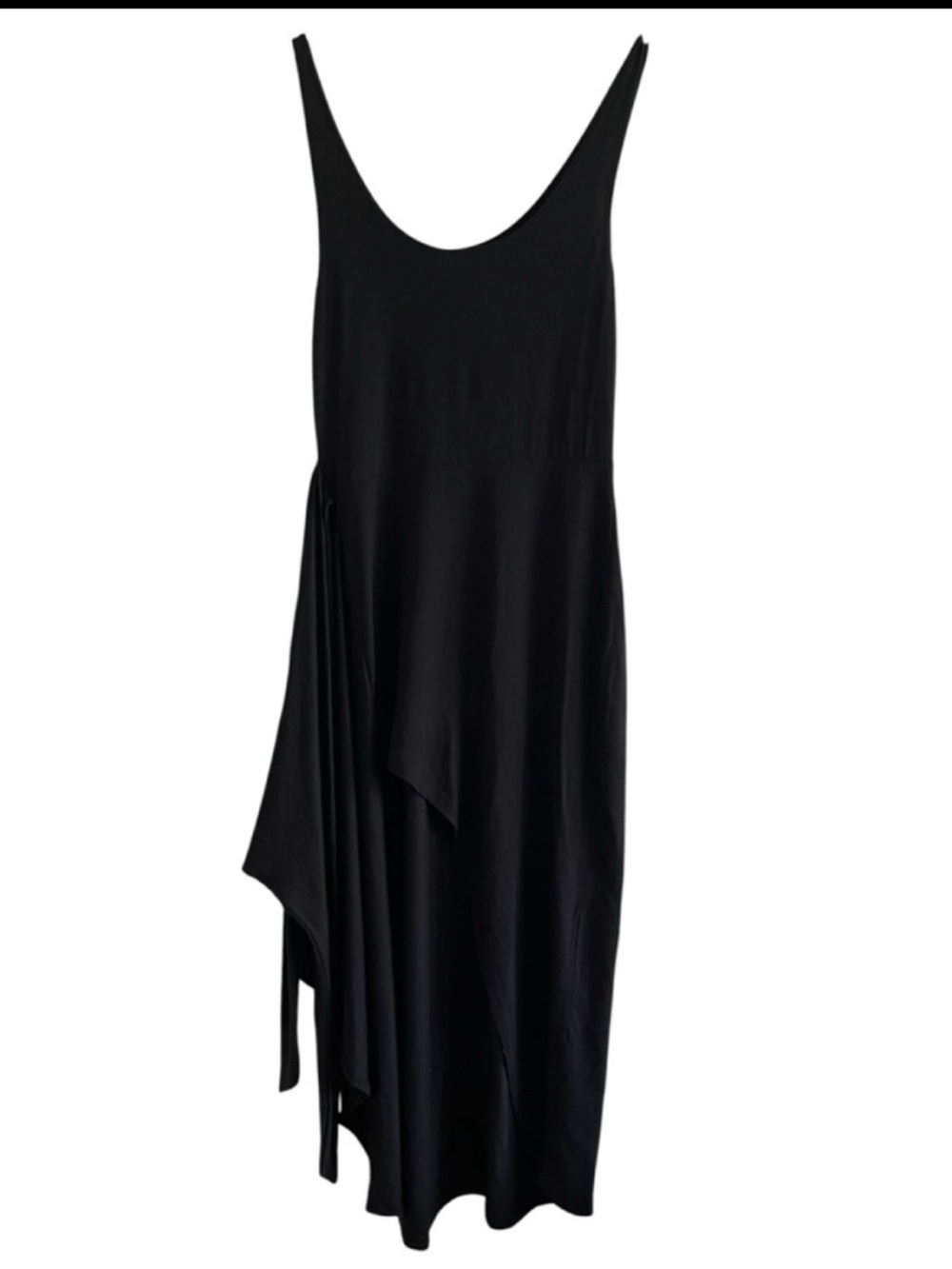 REFORMATION Kaila Black Jersey Knit Wrap Tank Midi Dress Small - Picture 5 of 11
